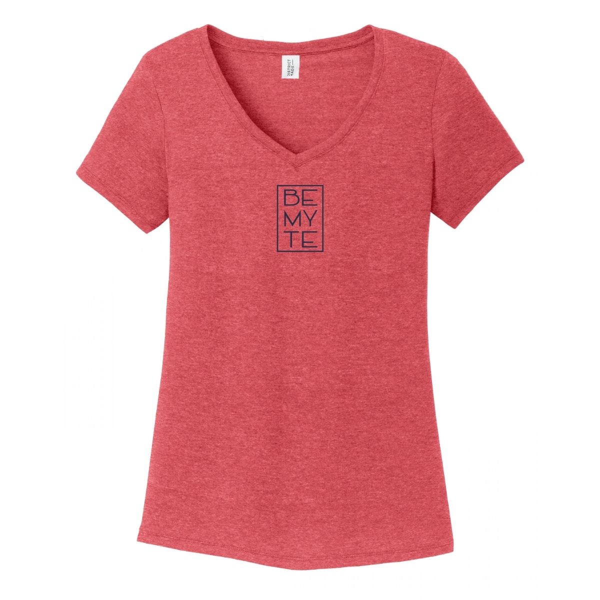 Be My Te - V-Neck Tee Red Frost & Navy