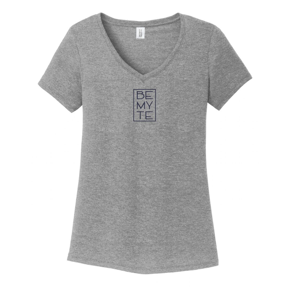 Be My Te - V-Neck Tee Grey Frost & Navy