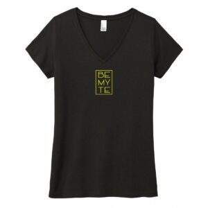 Be My Te - V-Neck Tee Heathered Black & Yellow