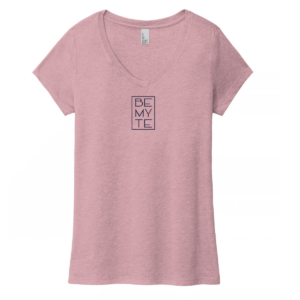 Be My Te - V-Neck Tee Heathered Lavender & Navy