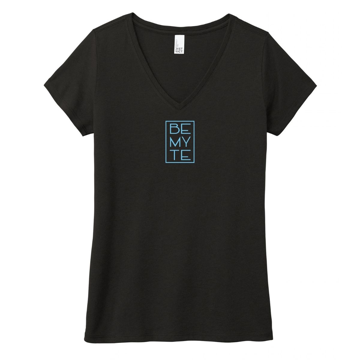 Be My Te - V-Neck Tee Heathered Black & Ocean