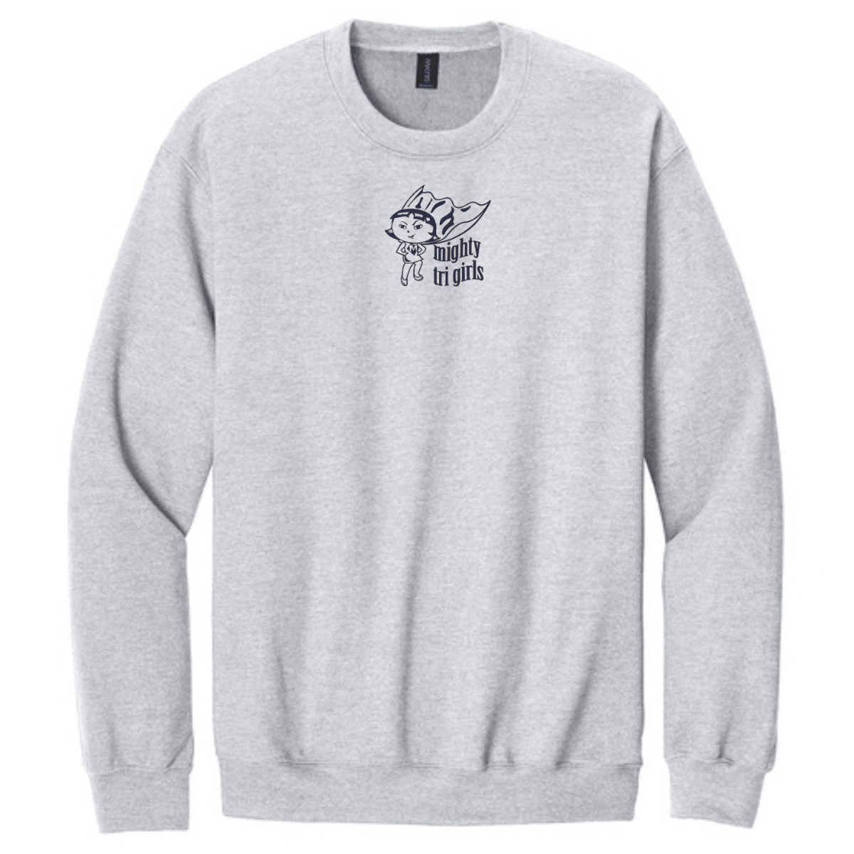 Mighty Tri Girls - Crewneck Sweatshirt Ash & Navy