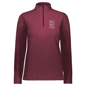 Be My Te - Embroidered Fleece 1/4 Zip Maroon