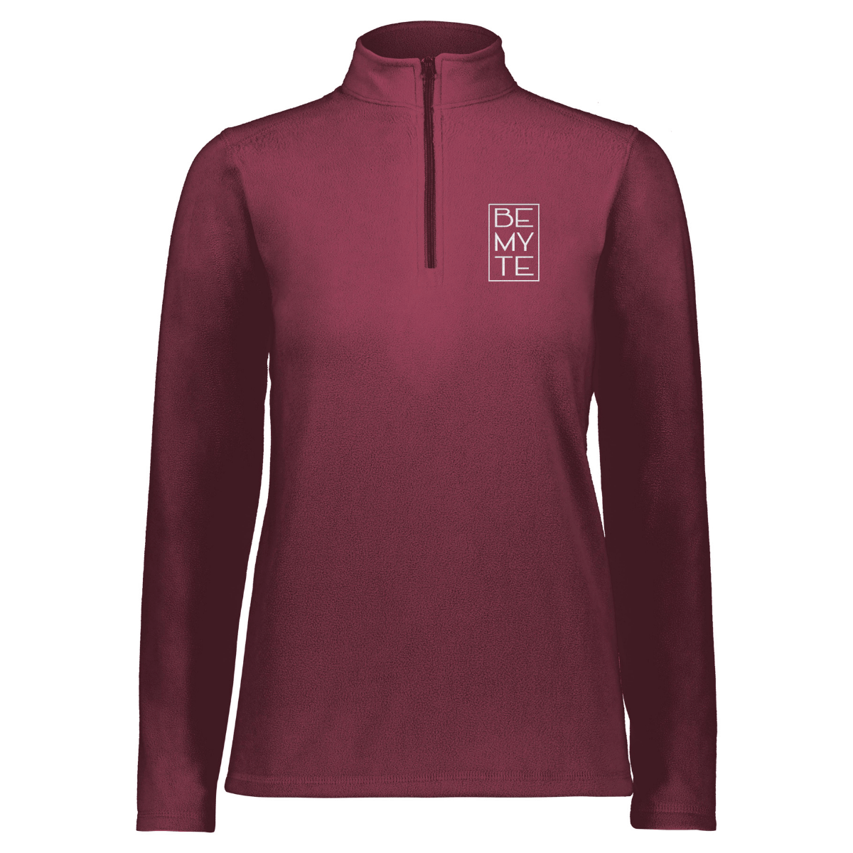 Be My Te - Embroidered Fleece 1/4 Zip Maroon